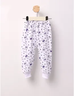 Pantaloni Sweet Dog alb-mov