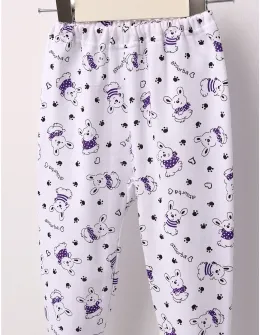 Pantaloni Sweet Dog alb-mov
