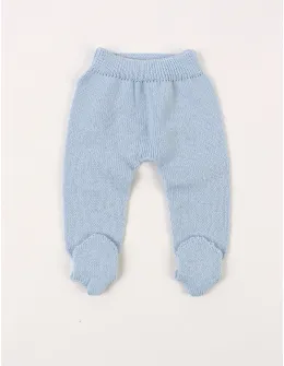Pantaloni tricotati cu botosei baby bleu