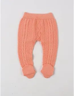 Pantaloni tricotati cu botosei Denis corai