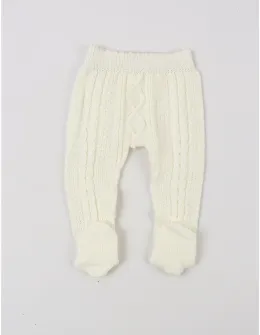 Pantaloni tricotati cu botosei Denis ecru