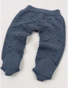 Pantaloni tricotati cu botosei Ianis albastru