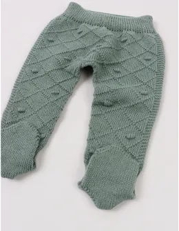 Pantaloni tricotati cu botosei Ianis verde