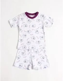 Pijama MS imprimata Ursuleti model cu mov