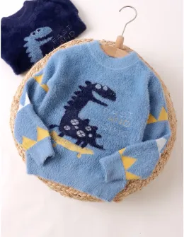 Pulover Mohair, Fast And Dino, albastru