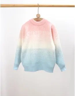 Pulover Mohair Sweet You, corai-alb-bleu
