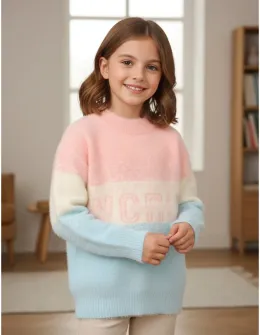 Pulover Mohair Sweet You, roz-blue