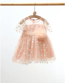 Rochita cu tulle si buline Ana, corai