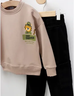 Set 2 piese Tiny trekker crem