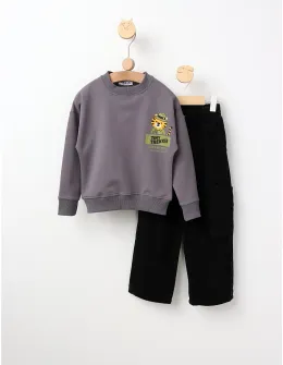 Set 2 piese Tiny trekker gri