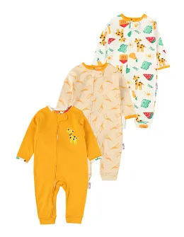 Set 3 salopete premium, ABC Giraffe, multicolor