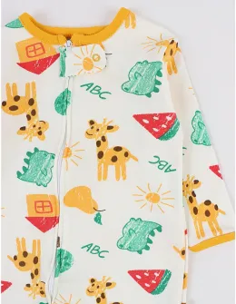 Set 3 salopete premium, ABC Giraffe, multicolor