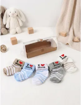 Set 5 perechi sosete I Love Mum, colors