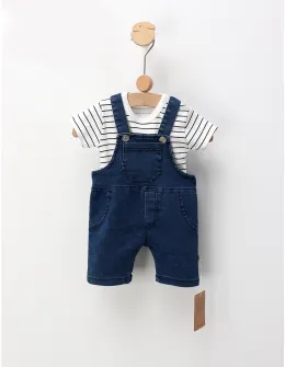 Set de vara, salopeta blug+tricou, albastru