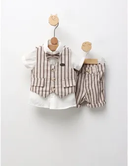 Set elegant 4 piese din in crem-maro