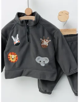 Set gros polar animale, gri
