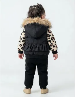 Set premium Raisa leopard negru