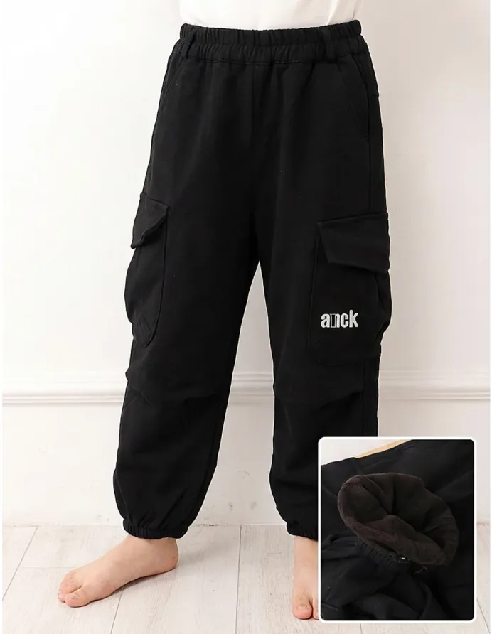 Pantaloni imblaniti, Cargo Ainck Tactics, negru picture - 5