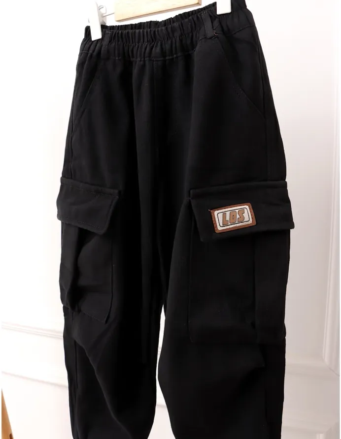 Pantaloni imblaniti, Cargo LOS Tactics, negru picture - 3