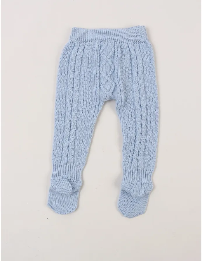 Pantaloni tricotati cu botosei Denis bleu picture - 3