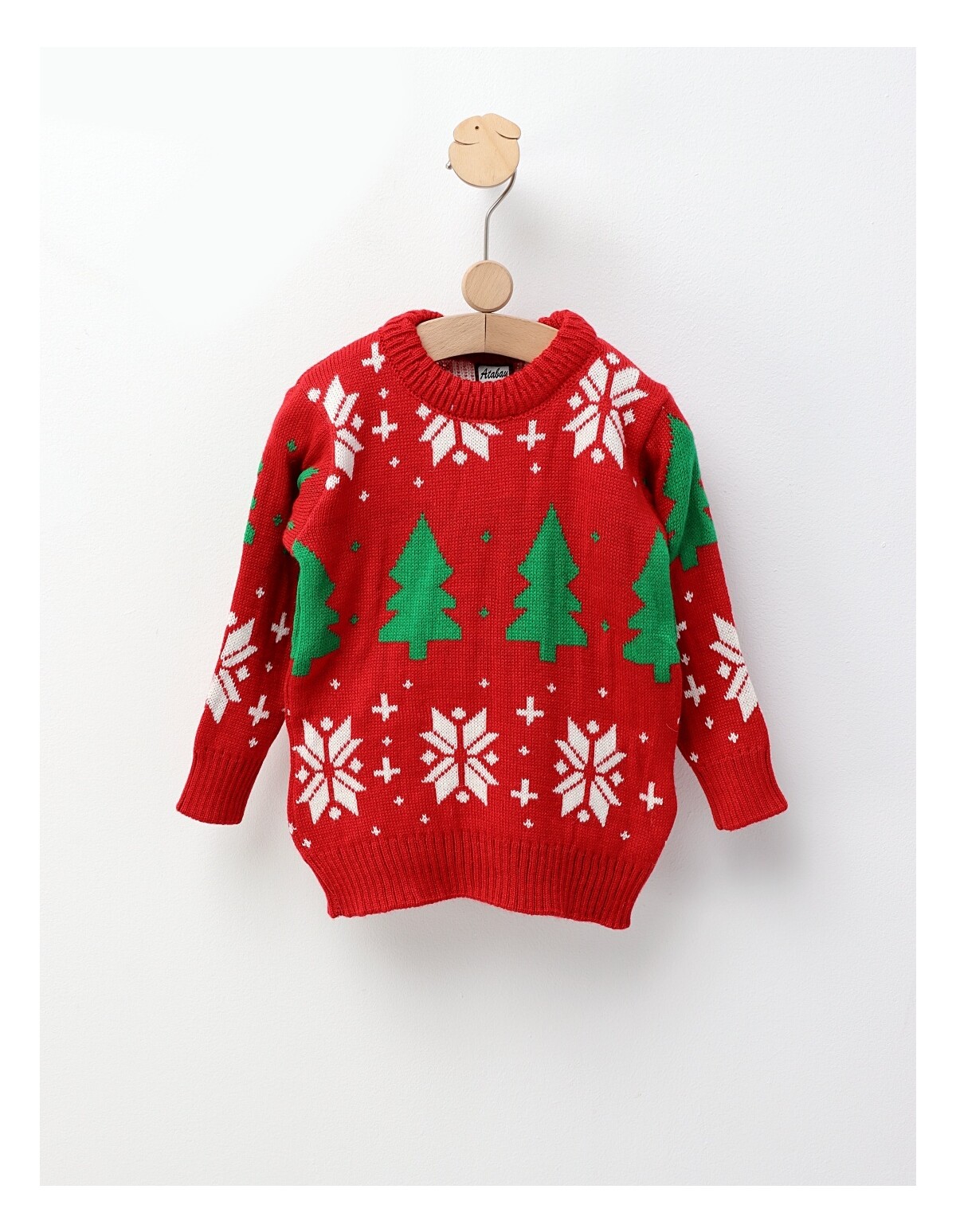 Pulover Braduti si Zapada, rosu-Craciun