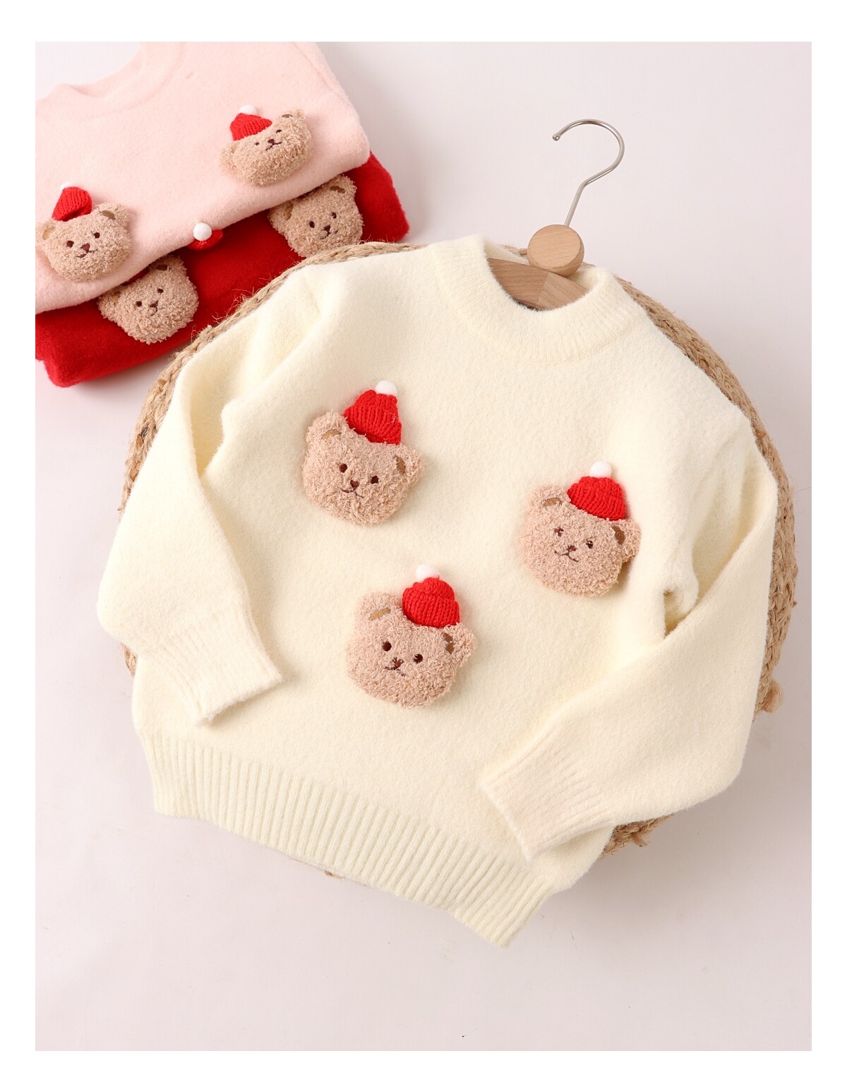 Pulover Cei Trei Ursuleti, alb