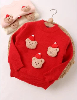 Pulover Cei Trei Ursuleti, rosu