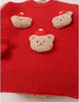 Pulover Cei Trei Ursuleti, rosu