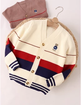 Pulover Cool Street Bear, alb