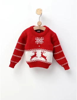 Pulover Craciun, Doi Reni, cu rosu