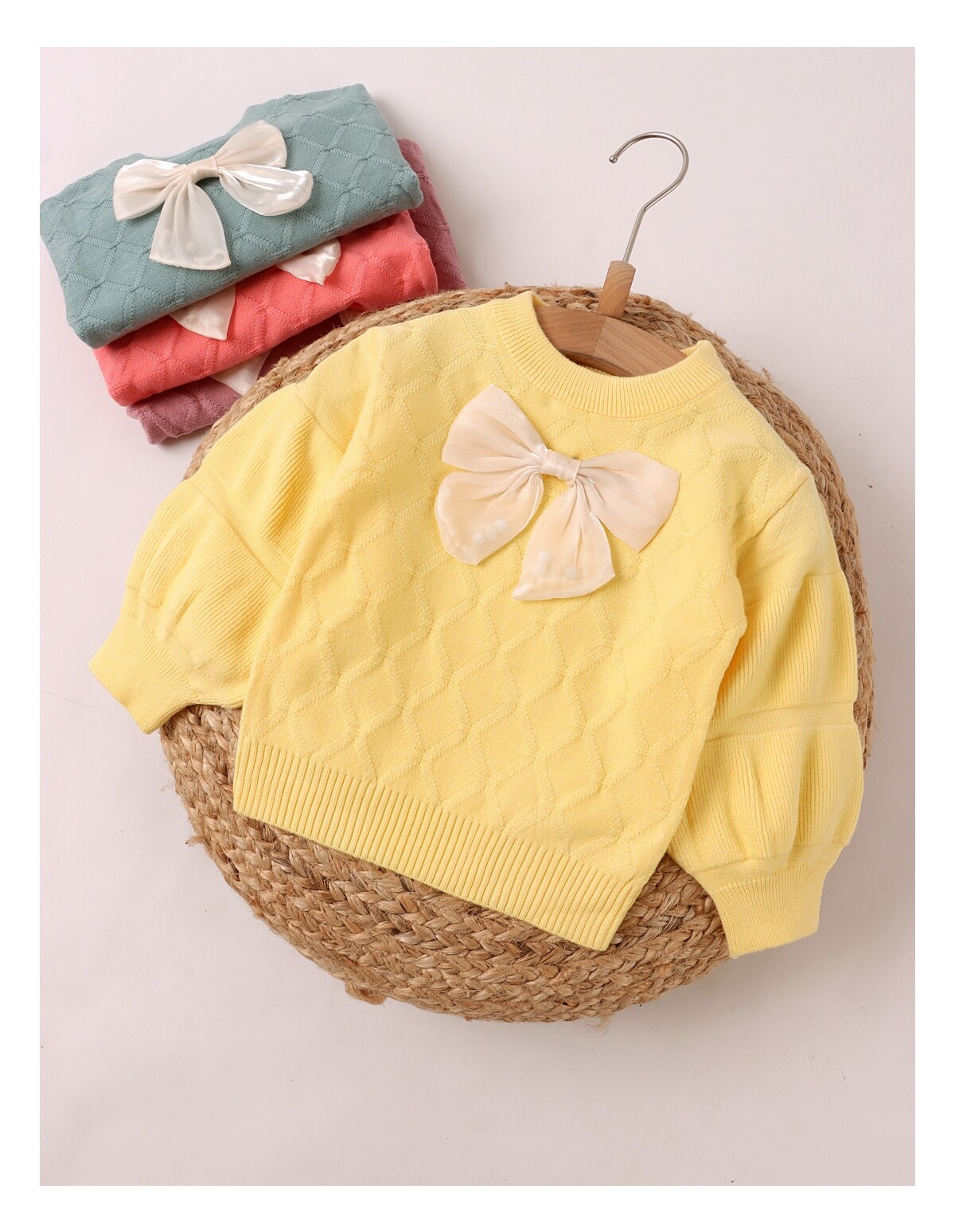 Pulover Mohair, cu fundita, galben