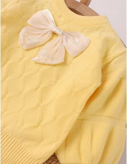 Pulover Mohair, cu fundita, galben