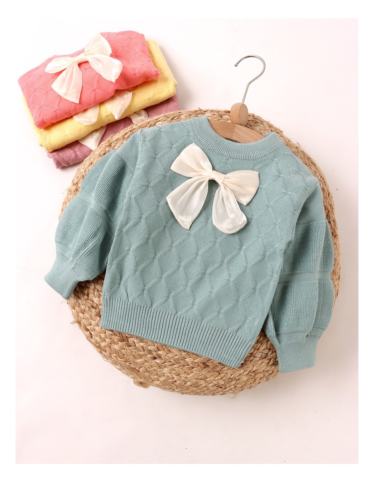 Pulover Mohair, cu fundita, verde