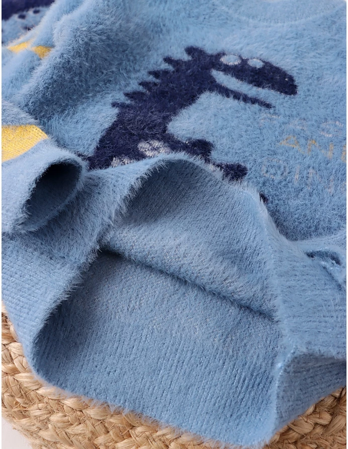 Pulover Mohair, Fast And Dino, albastru picture - 4