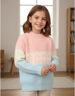 Pulover Mohair Sweet You, roz-blue