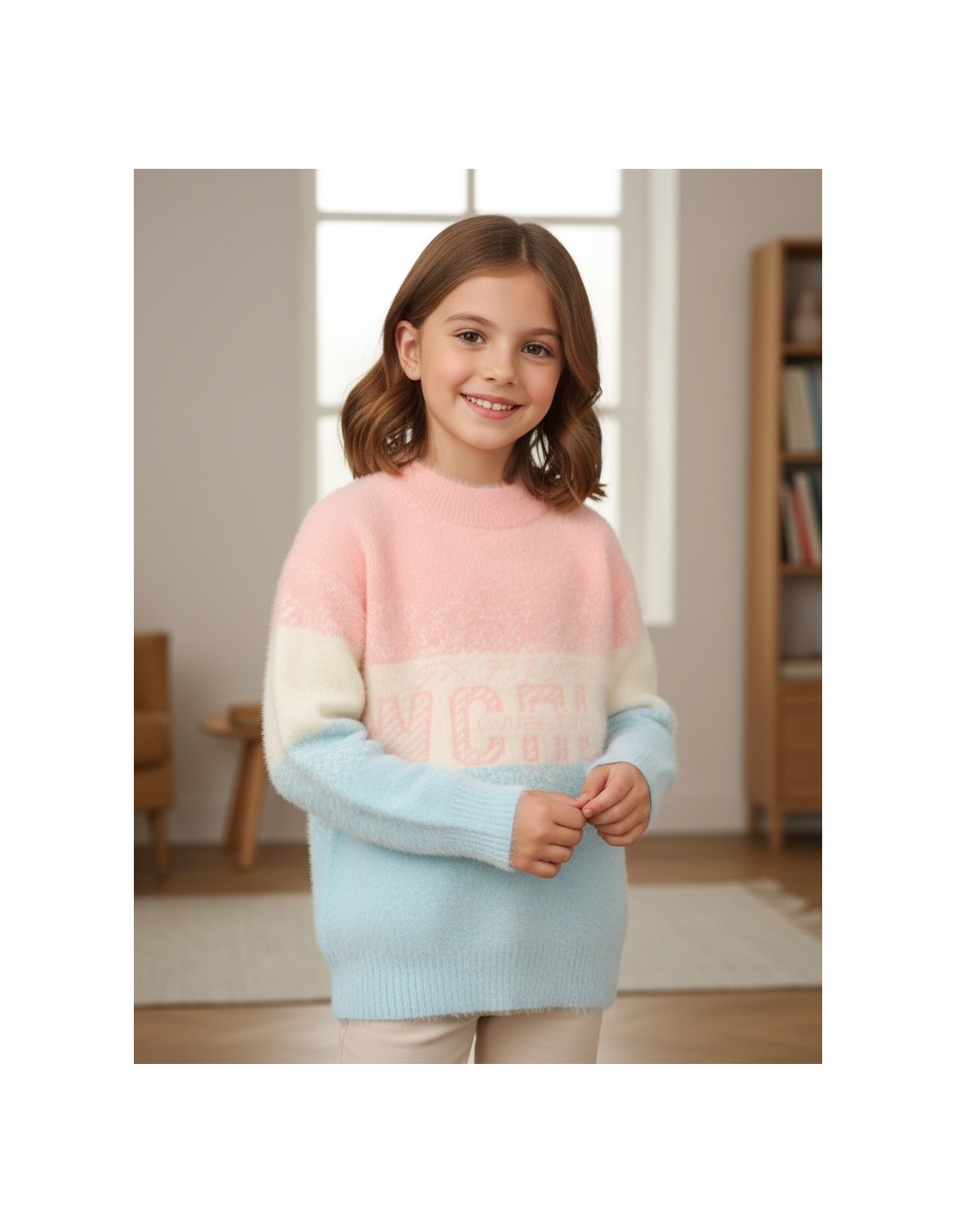 Pulover Mohair Sweet You, roz-blue