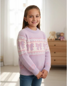 Pulover Mohair, Trei Fundite, mov-roz