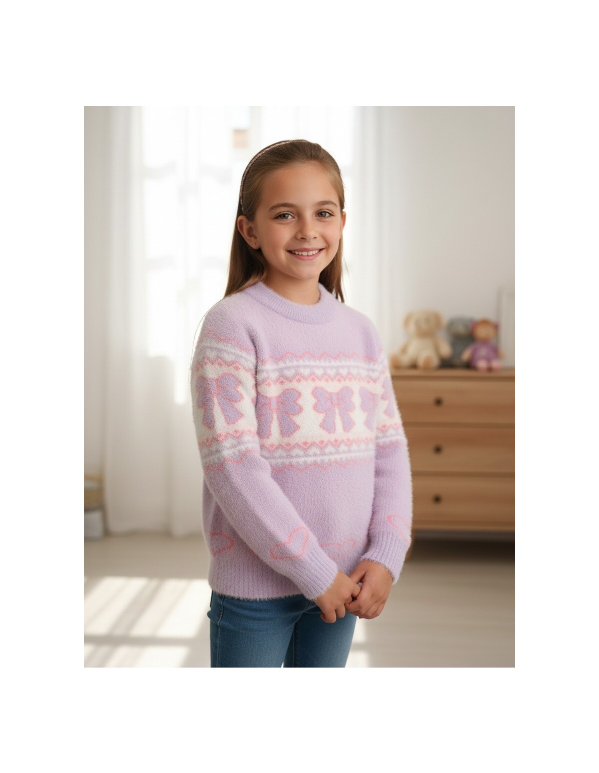 Pulover Mohair, Trei Fundite, mov-roz