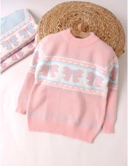 Pulover Mohair, Trei Fundite, roz-blue