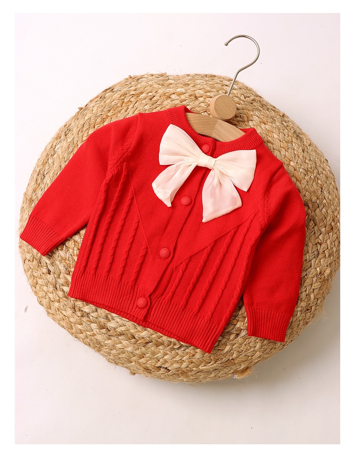 Pulover premium Irina rosu cu fundita