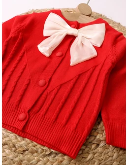 Pulover premium Irina rosu cu fundita