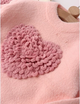 Pulover premium roz inimioara