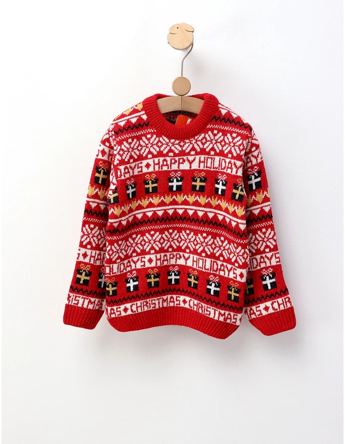 Pulover rosu reni Craciun picture - 2