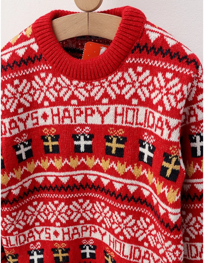 Pulover rosu reni Craciun picture - 3