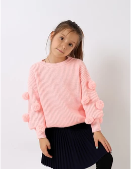 Pulover tricotat cu ciucurasi, model corai