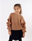 Pulover tricotat cu ciucurasi, model maro picture - 1