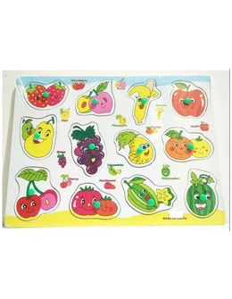 Puzzle din lemn 12 PCS Fructe Interactiv 1