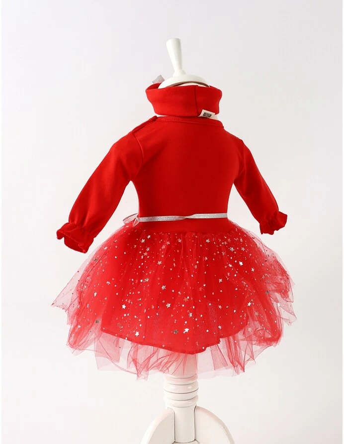 Rochita cu bentita Craciun Santa baby rosu picture - 5