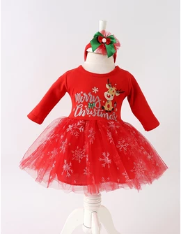 Rochita cu bentita Merry Christmas, rosu