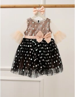 Rochita cu buline si fundite, Marie, cu negru